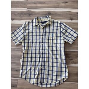 U.S. Polo Assn Men's‎ Button Down Shirt Short Sleeve Yellow Plaid Size M